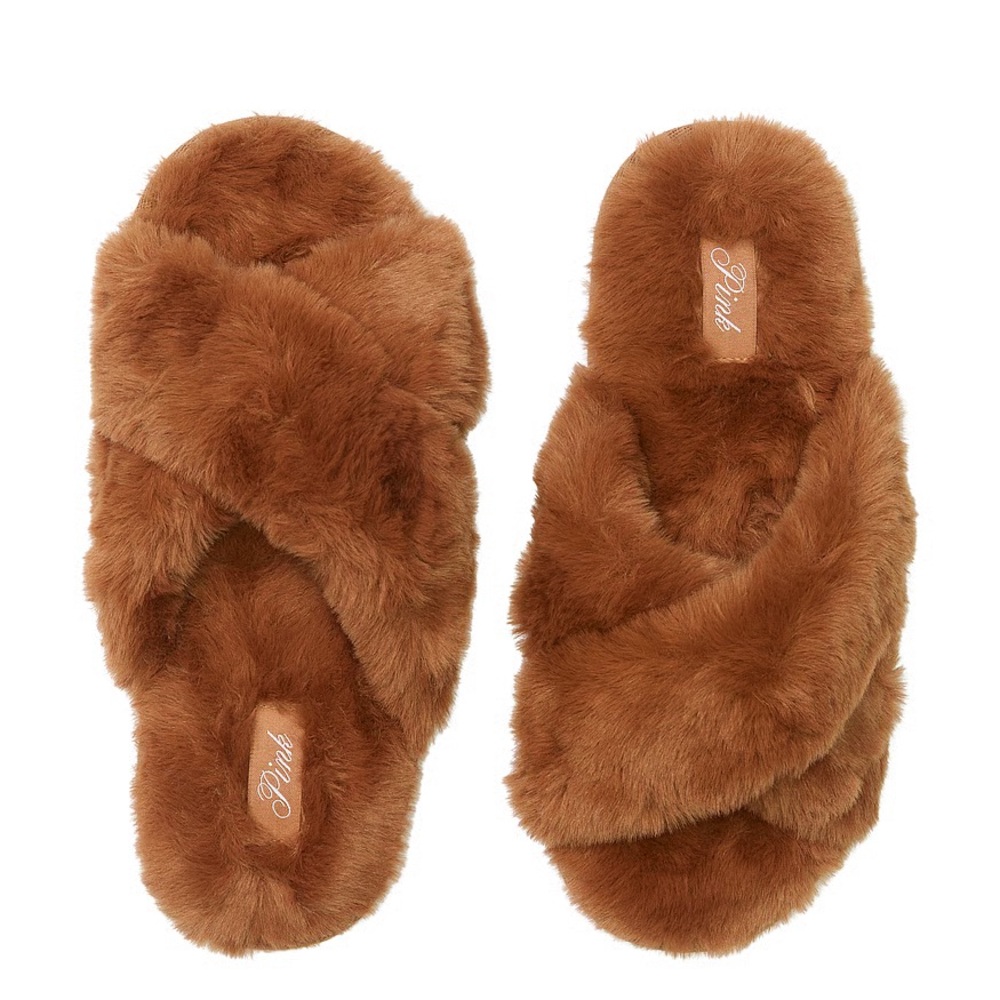 NWT PINK Victoria’s Secret  FAUX FUR SLIPPERS